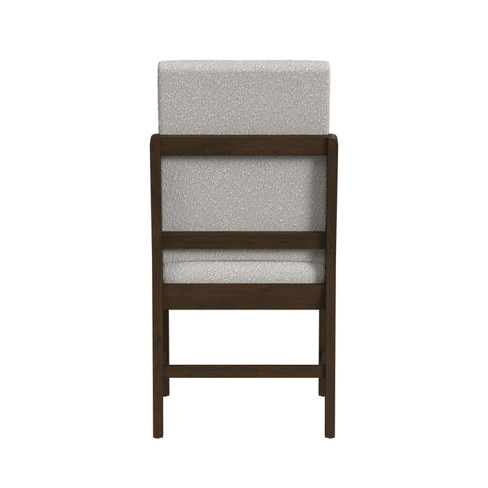 Brisbane Dining Side Chair with Boucle Beige Fabric in Brown (2 Per Carton) - Maxx Save 