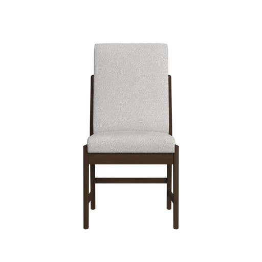 Brisbane Dining Side Chair with Boucle Beige Fabric in Brown (2 Per Carton) - Maxx Save 
