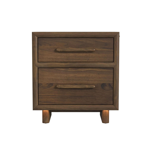 Brisbane Nightstand with USBC and LED in Brown - Maxx Save 