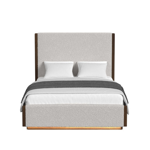 Brisbane UPH Bed with Boucle Beige and LED - Maxx Save 