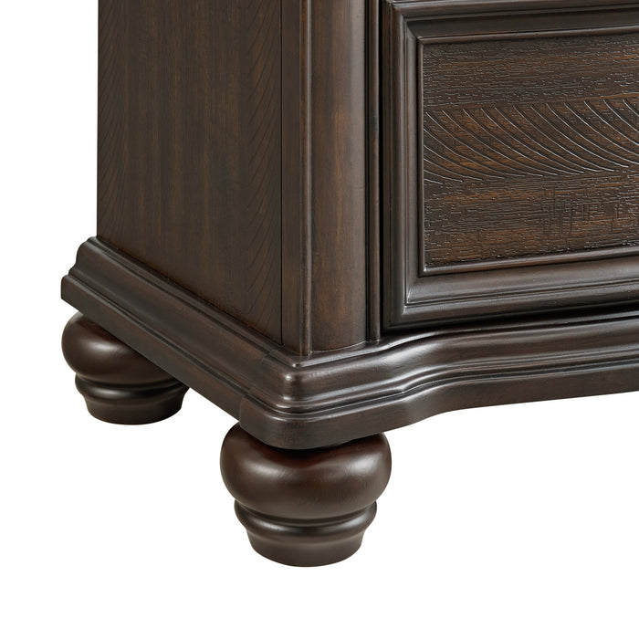 Brunswick 2-Drawer Nightstand with USB in Mahogany