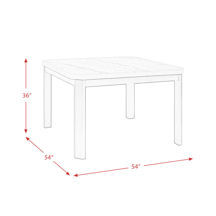 Francesca White Marble Square 5PC Counter Height Dining Set-Table & Four Grey PU Chairs - Maxx Save 