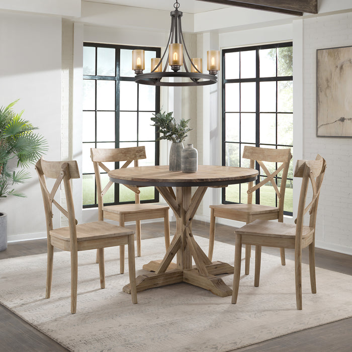 Callista Round Standard Height 5PC Dining Set-Table and Four Chairs - Maxx Save 