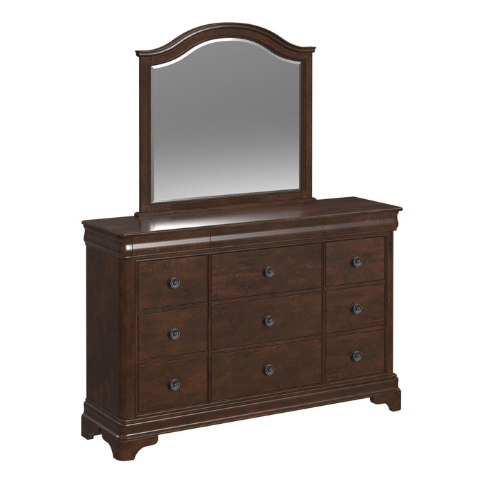 Cameron Cherry Dresser & Mirror Set - Maxx Save 