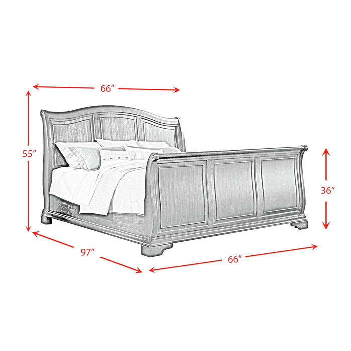 Cameron Cherry Sleigh Bed - Maxx Save 