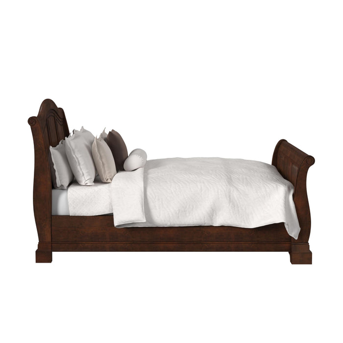 Cameron Cherry Sleigh Bed - Maxx Save 