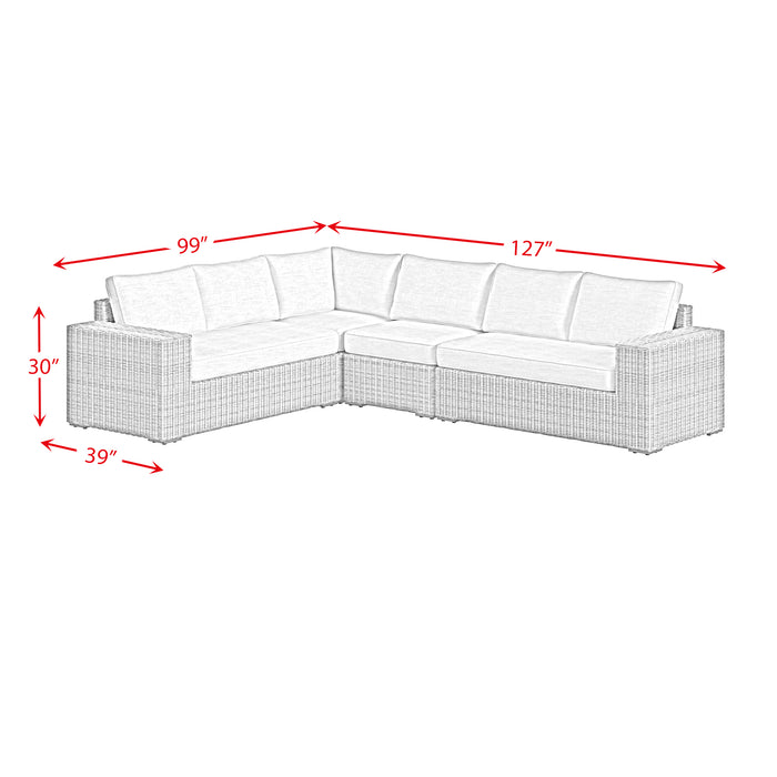 Carmona 6PC Conversion Set in Natural and Olefin Beige with Ottoman - Maxx Save 