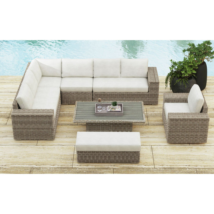 Carmona 6PC Conversion Set in Natural and Olefin Beige with Ottoman - Maxx Save 