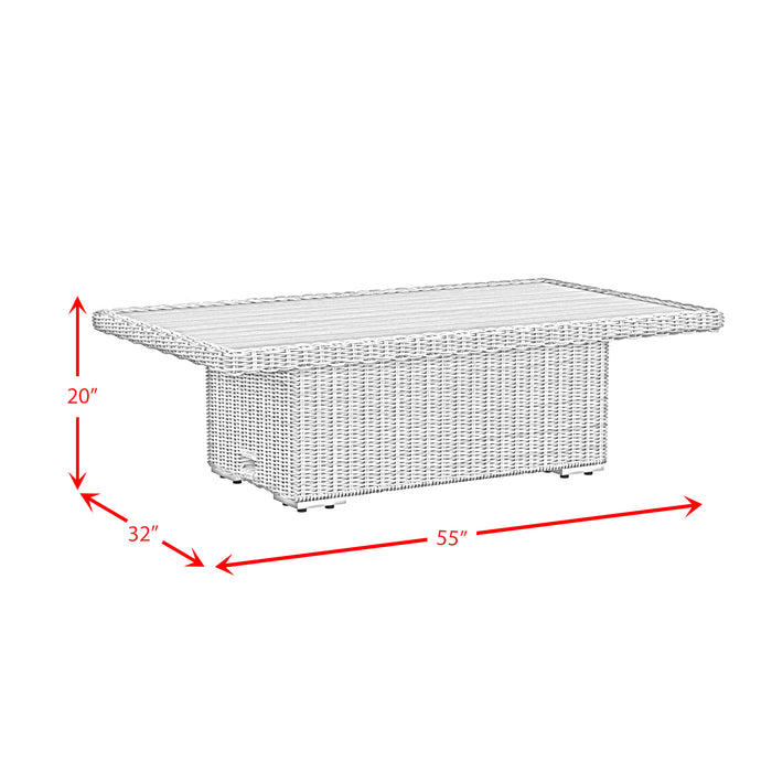 Carmona 6PC Conversion Set in Natural and Olefin Beige with Ottoman - Maxx Save 
