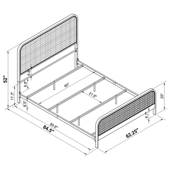 Lanewood Eastern King & Queen Bed Black & White