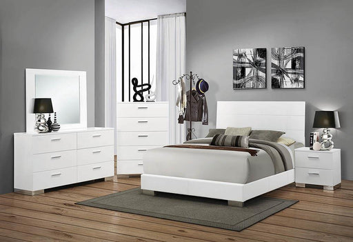 Felicity California King Panel Bed Glossy White - Maxx Save 