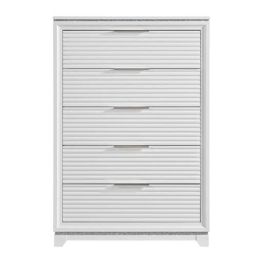Denmark 5-Drawer Chest in White - Maxx Save 