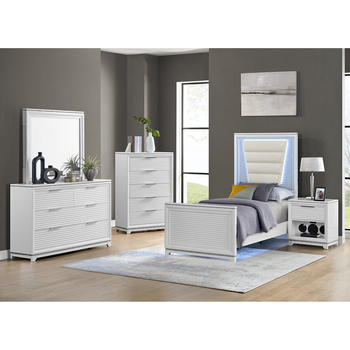 Denmark 5-Drawer Chest in White - Maxx Save 