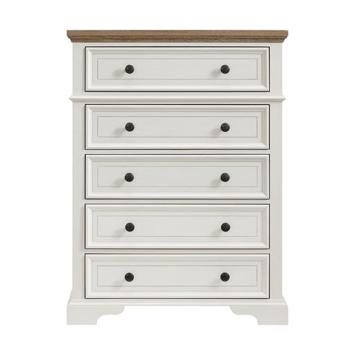 Eastwood Youth 5-Drawer Chest in Brown and Off-White - Maxx Save 