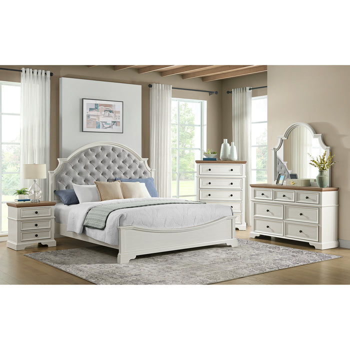 Eastwood Youth Dresser and Mirror Set in Brown and Off-White - Maxx Save 