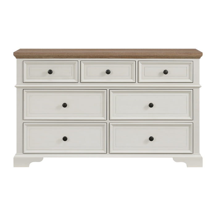 Eastwood Youth 7-Drawer Dresser in Brown and Off-White - Maxx Save 