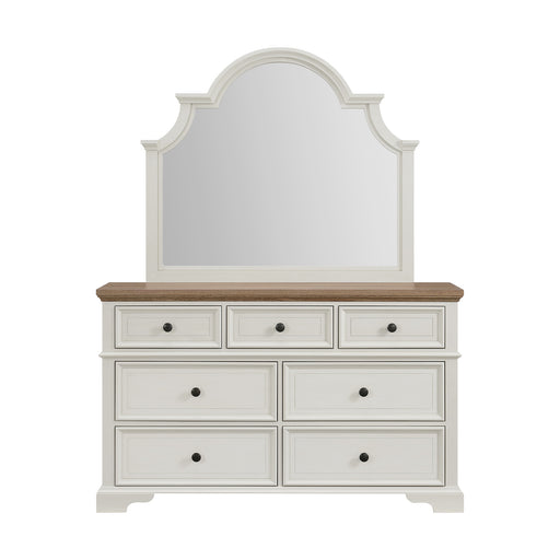 Eastwood Youth Dresser and Mirror Set in Brown and Off-White - Maxx Save 