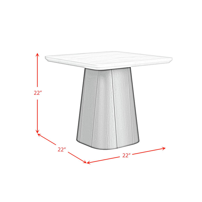 Edison End Table in White and Black - Maxx Save 