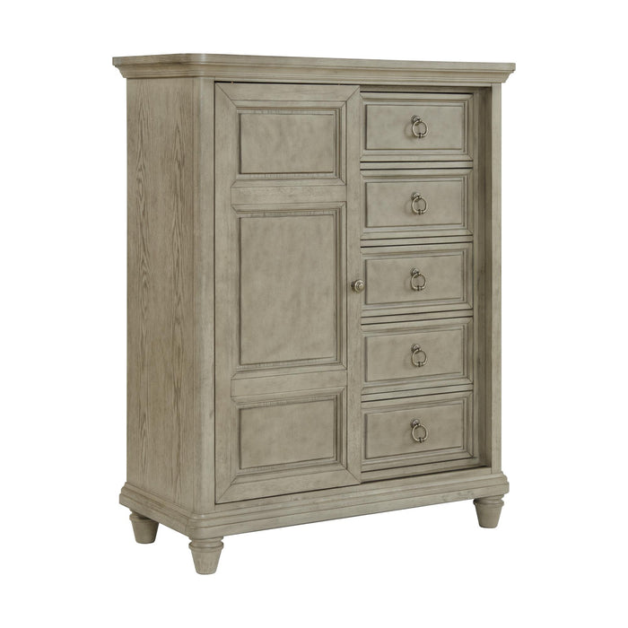 Whit-Ash 5-Drawer Door Chest in Light Grey - Maxx Save 