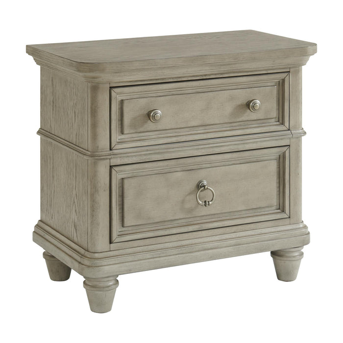 Whit-Ash 2-Drawer Nightstand with USB in Light Grey - Maxx Save 