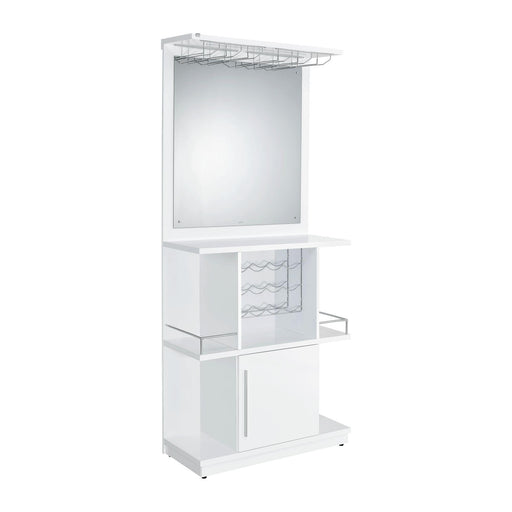 Wendolyn Wine Cabinet with Light in Glossy White - Maxx Save 