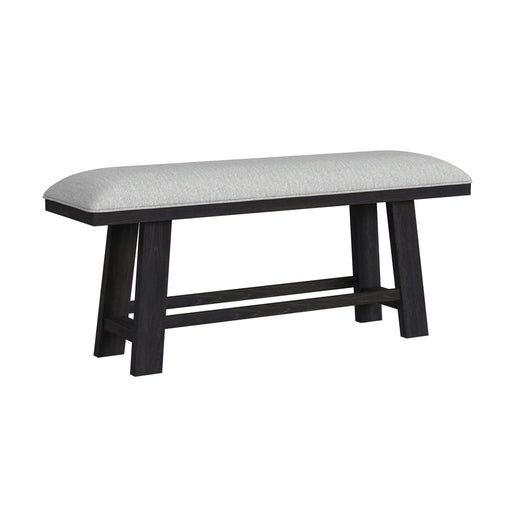 Transcend Counter Bench with Light Grey Fabric in Charcoal - Maxx Save 
