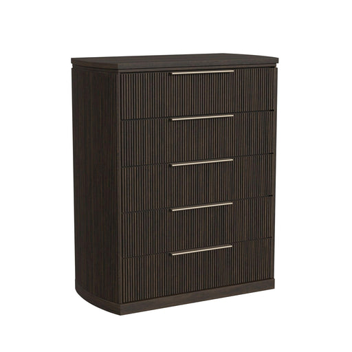 Sylvie 5-Drawer Chest in Dark Brown - Maxx Save 