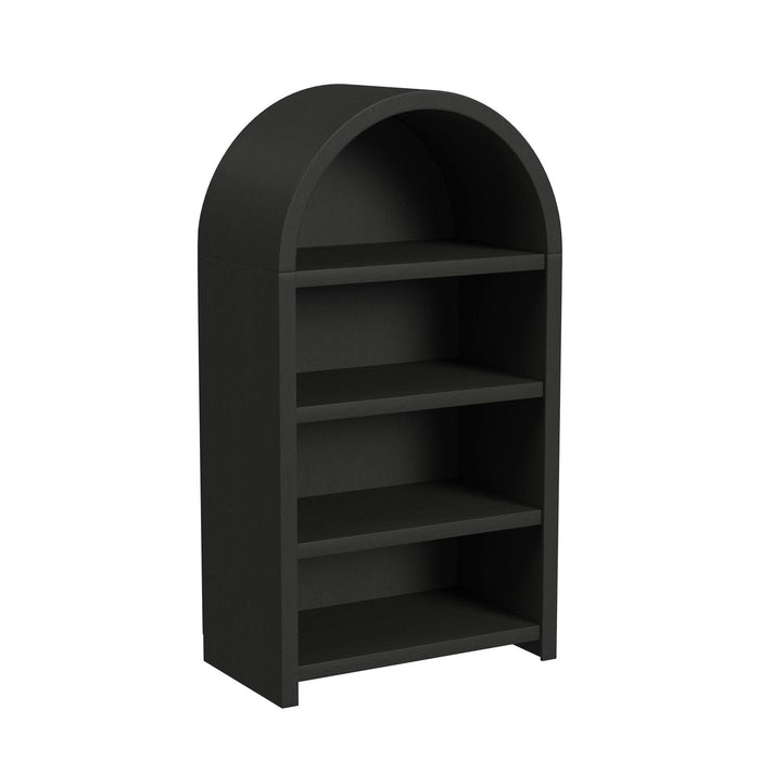 Ridgemont Open Bookcase in Black with Grain - Maxx Save 