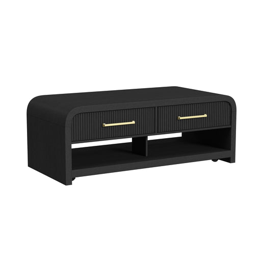 Ridgemont 2PC Occasional Table Set in Black with Grain-Coffee Table & End Table - Maxx Save 