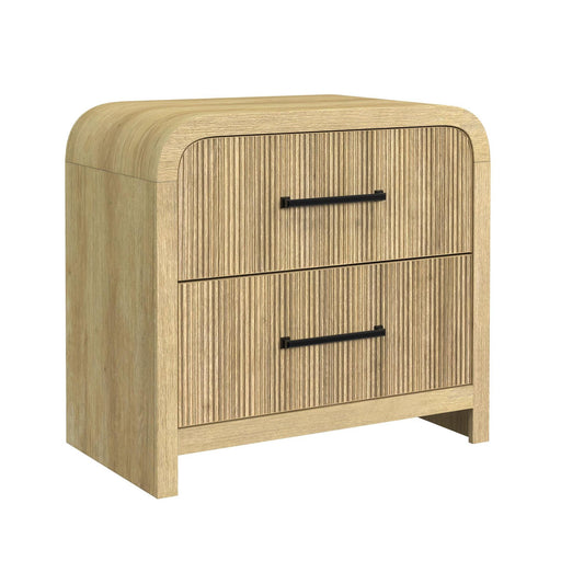 Ridgemont 2-Drawer Nightstand with USB in Natural - Maxx Save 