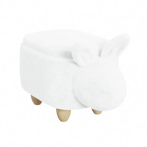Rabbit Storage Stool in White - Maxx Save 