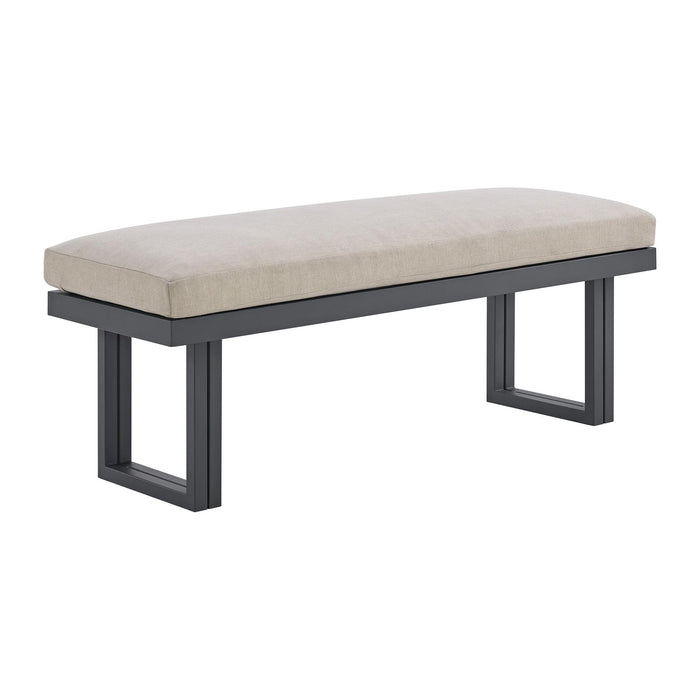 Playa Dining Bench - Dark Grey and Olefin Beige - Maxx Save 