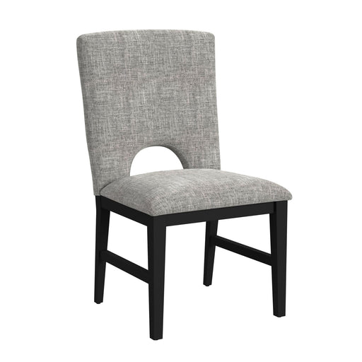 Oregon Dining Side Chair with Grey Fabric in Black (2 Per Carton) - Maxx Save 