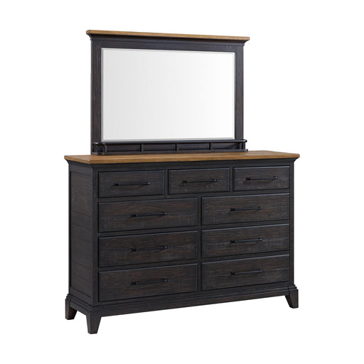 Montrose Dresser and Mirror Set in Espresso & Brown - Maxx Save 