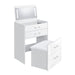 Irvine Mini Dressing Table with Stool, LED and USB in Glossy White - Maxx Save 