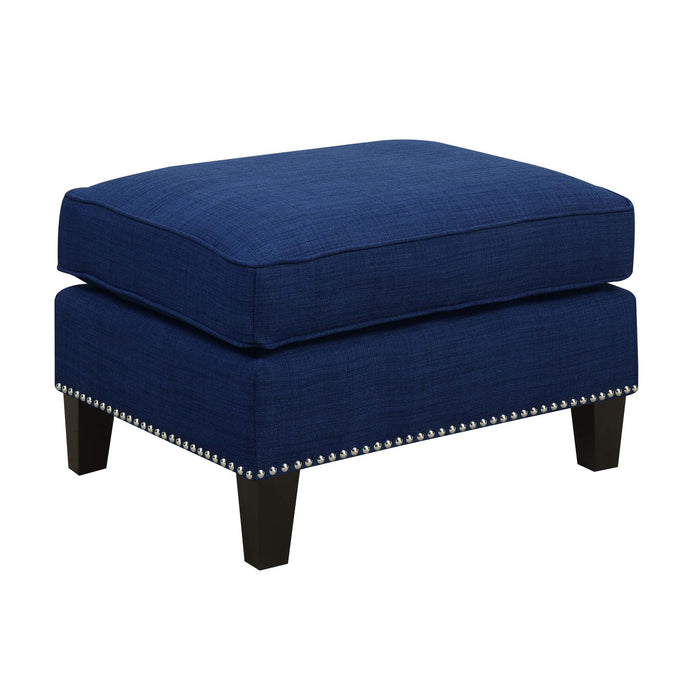 Erica 497 Ottoman W/Chrome Nail Heirloom Blue (ISTA 3) - Maxx Save 