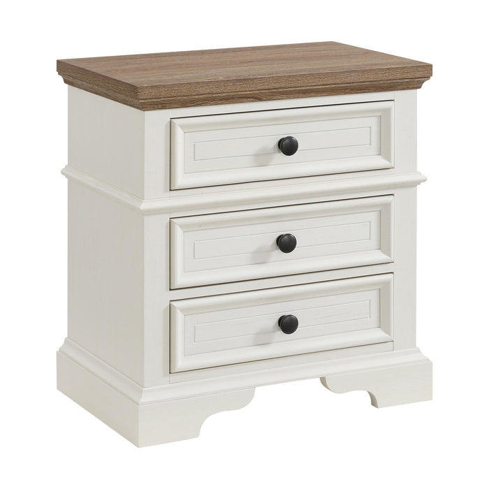 Eastwood Youth 3-Drawer Nightstand in Brown and Off-White - Maxx Save 