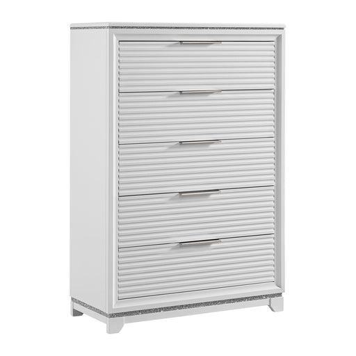 Denmark 5-Drawer Chest in White - Maxx Save 