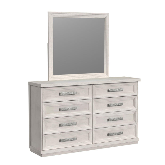 Avalanche Dresser and Mirror Set in Antique White - Maxx Save 