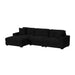 Arizona 3PC Sectional Set with LHF Chaise in Steno Black - Maxx Save 