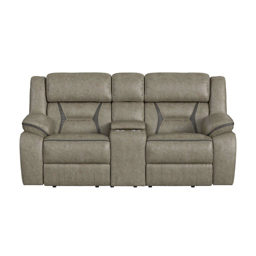 Engage Motion Loveseat with Console in Corral Grey - Maxx Save 