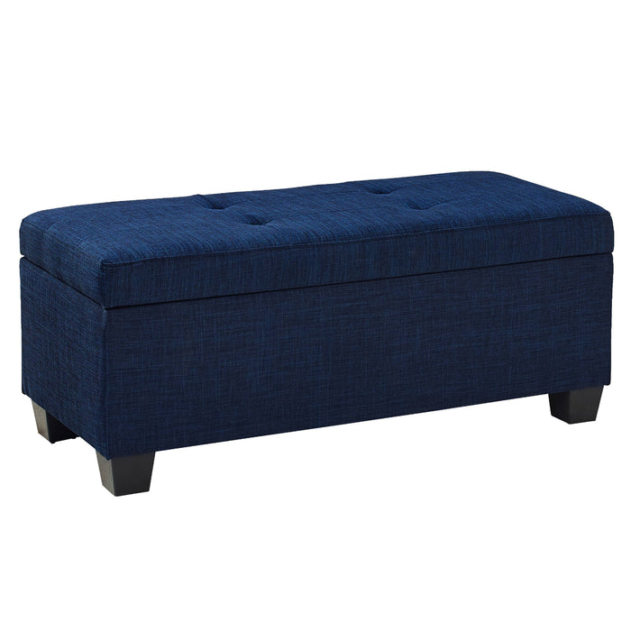 Ethan 3Pk Storage Bench with 2 Ottoman in Heirloom Blue (ISTA3A) - Maxx Save 