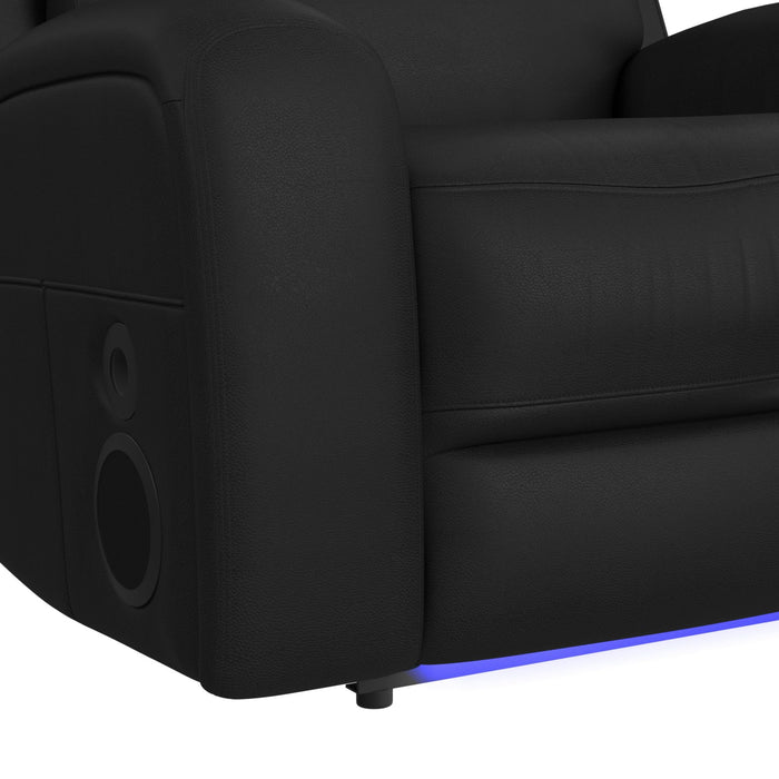 Euphora P3 Power Glider Recliner W/Heat & Massage, Music, Ipad holder W/wireless charger and USBC in Aline Black - Maxx Save 