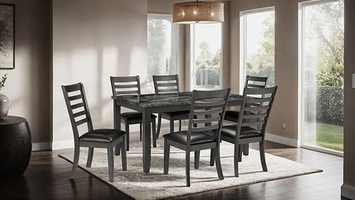 Adia 7 Pc Dinning Table Set Grey & Brown - Maxx Save 