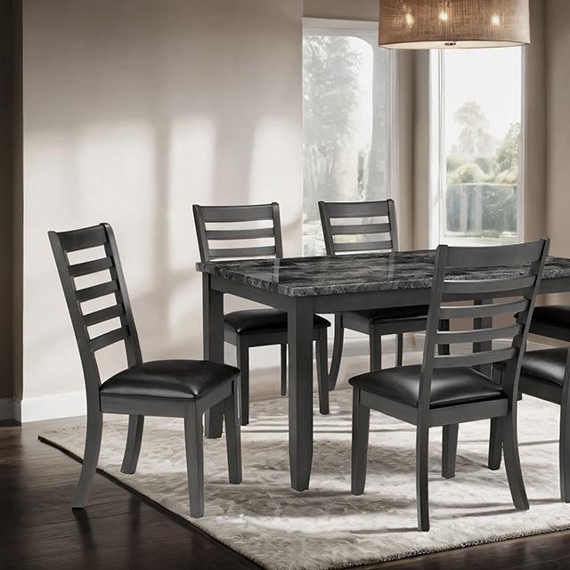 Adia 7 Pc Dinning Table Set Grey & Brown - Maxx Save 