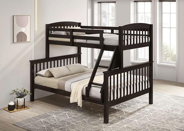 Brookings Twin/Full Bunk Bed White, Brown & Black - Maxx Save 