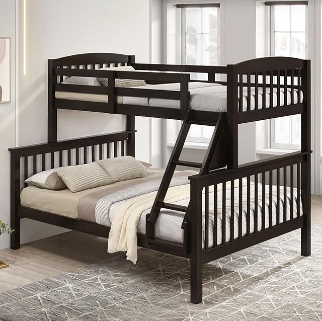 Brookings Twin/Full Bunk Bed White, Brown & Black - Maxx Save 