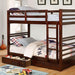 California Iv Black, Walnut, Gray, & White Twin/Twin Bunk Bed - Maxx Save 