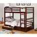 California Iv Black, Walnut, Gray, & White Twin/Twin Bunk Bed - Maxx Save 