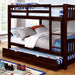 Cameron Dark Walnut, White & Gray Full/Full Bunk Bed - Maxx Save 